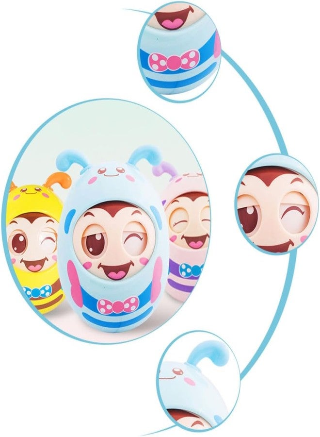 JBM ENTERPRISE Cute Baby Roly-Poly Tumbler Doll Toy with Bell Sound | BPA-Free Wobble Toy for Infants & Toddlers | Self-Righting Cartoon Winking Face for 6 Months+ Boys Girls - Image 4